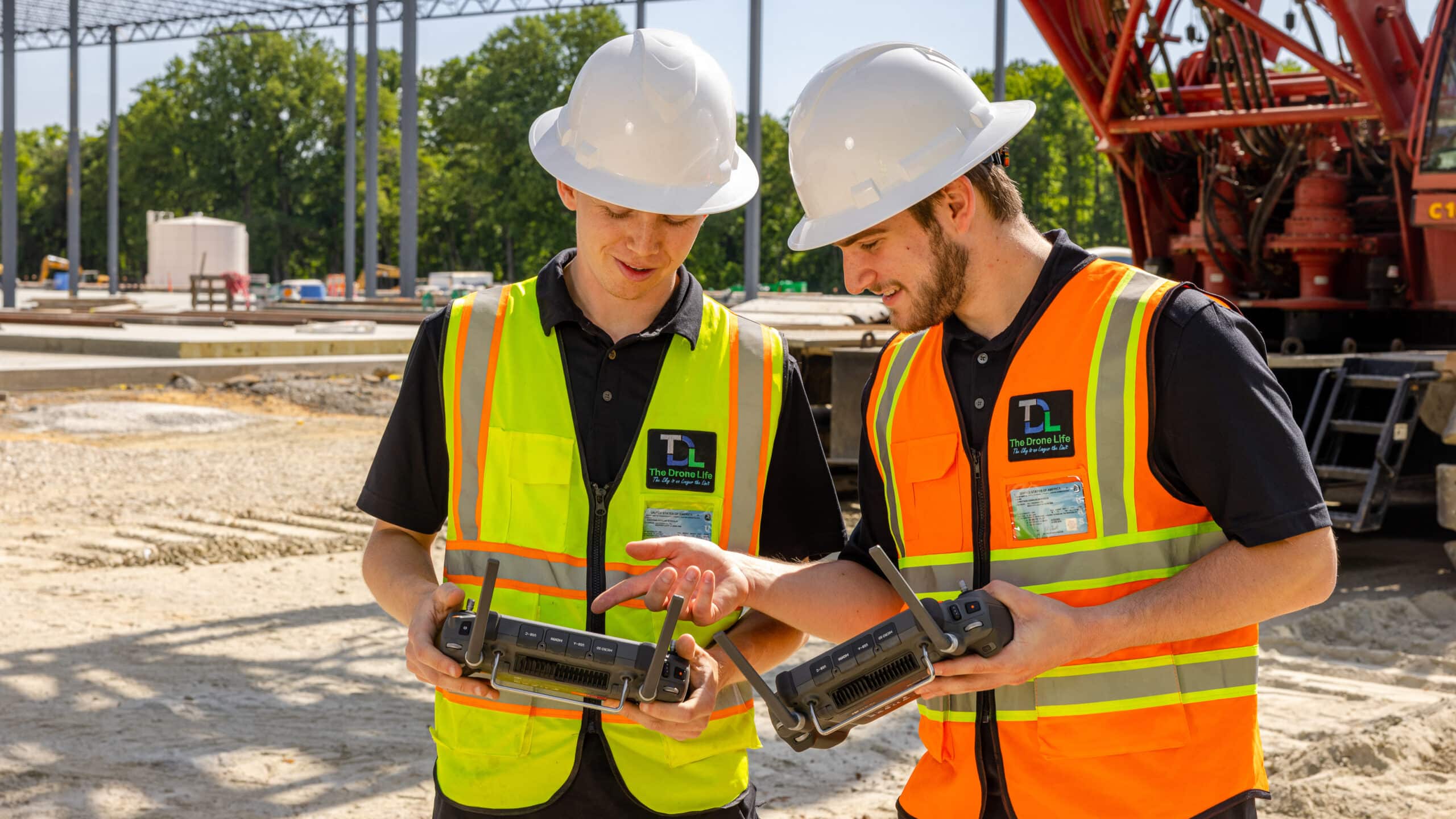 The Drone Life Pilots Preparing for an Inspection at a Construction Site